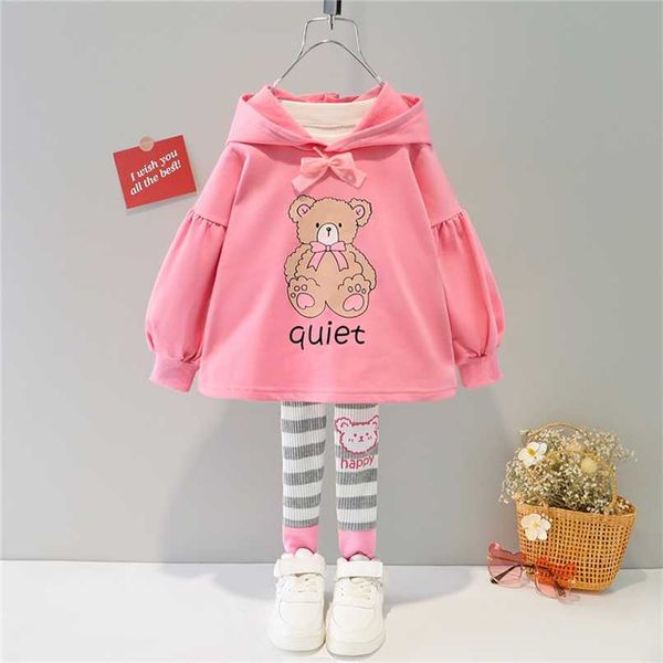 hylkidhuose autumn baby girls clothing sets children cartoon bear kids hooded sweater stripe pants infant casual sportswear 211020, White
hylkidhuose autumn baby girls clothing sets children cartoon bear kids hooded sweater stripe pants infant casual sportswear 211020, White