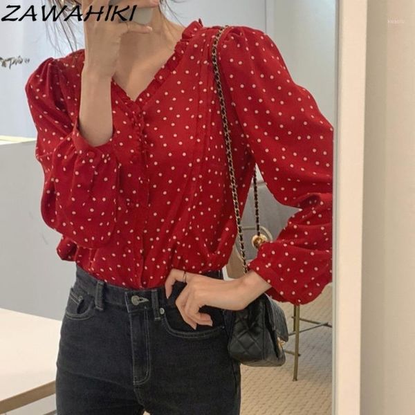 korean polka dot v-neck elegant blusas mujer de moda 2021 spring long sleeve sweet single breasted women's blouse blouses & shirts, White
korean polka dot v-neck elegant blusas mujer de moda 2021 spring long sleeve sweet single breasted women's blouse blouses & shirts, White