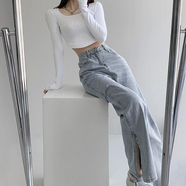 women's jeans tvvovvin korean high street hole boyfriend for women casual loose all-match straight split washed denim pants tbj1, Blue
women's jeans tvvovvin korean high street hole boyfriend for women casual loose all-match straight split washed denim pants tbj1, Blue