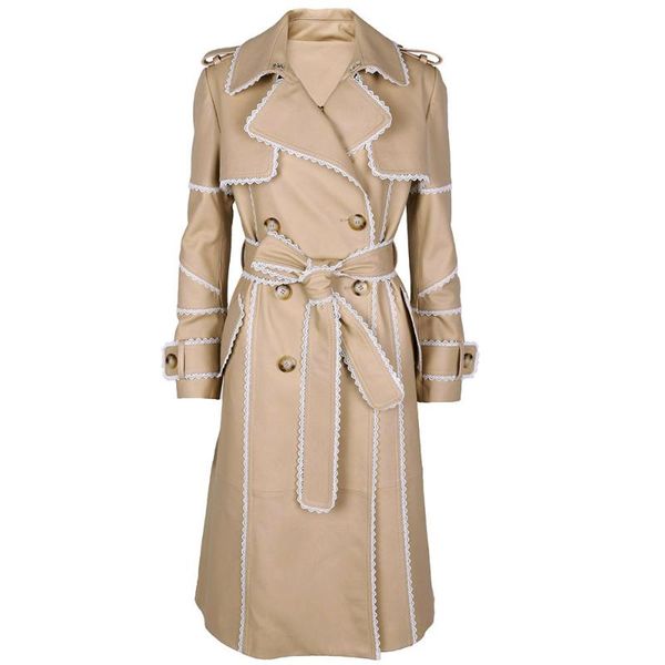 women's leather & faux yoloagain 2021 women real trench coat ladies elegant double breasted khaki windbreak, Black
women's leather & faux yoloagain 2021 women real trench coat ladies elegant double breasted khaki windbreak, Black