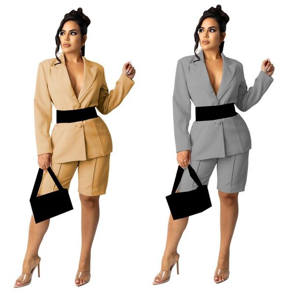 women's tracksuits yeya autumn two piece set long sleeve button up suit coat and shorts office lady wear outfits fall loungewear matchi, Gray
women's tracksuits yeya autumn two piece set long sleeve button up suit coat and shorts office lady wear outfits fall loungewear matchi, Gray