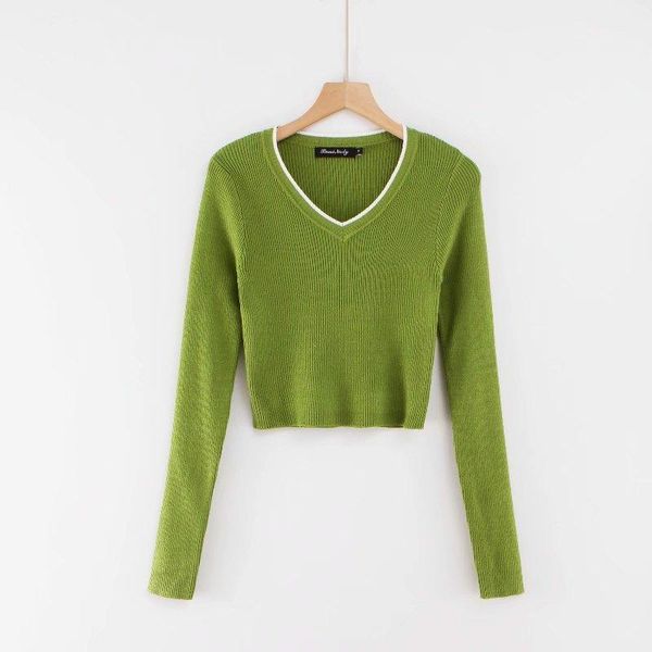 women's sweaters fall 2021 crop sweater kawaii cute knitted winter clothes pullover, White;black
women's sweaters fall 2021 crop sweater kawaii cute knitted winter clothes pullover, White;black