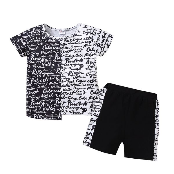 1-5y fashion infant boys clothes sets 2pcs letter print short sleeve irregular stitching t-shirt shorts, White
1-5y fashion infant boys clothes sets 2pcs letter print short sleeve irregular stitching t-shirt shorts, White