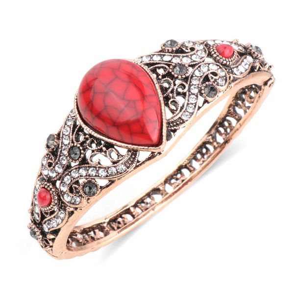 kinel vintage boho natural stone bangle bracelet for women antique gold color traditional gift caucasian cuff jewelry q0719, Black
kinel vintage boho natural stone bangle bracelet for women antique gold color traditional gift caucasian cuff jewelry q0719, Black