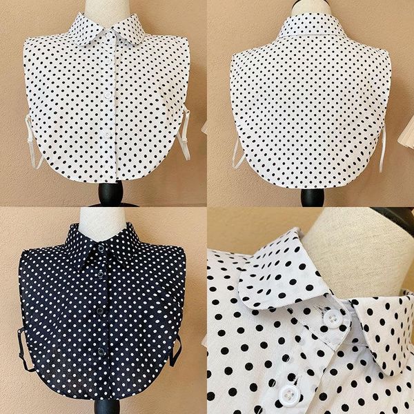 bow ties polka dots fake collars for men women lapel detachable blouse stand removable false collar solid color accessory, Black;gray 
bow ties polka dots fake collars for men women lapel detachable blouse stand removable false collar solid color accessory, Black;gray
