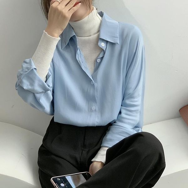 women's blouses & shirts 2021 women spring summer buttons chic vintage oversize office korean style lady wild drop, White
women's blouses & shirts 2021 women spring summer buttons chic vintage oversize office korean style lady wild drop, White