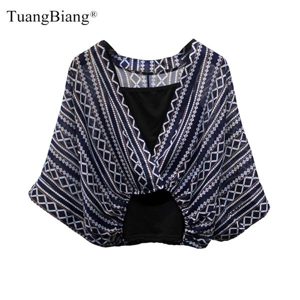 women two piece set plus size chiffon shirts summer half sleeve loose v-neck floral stripes blouses sweet ladies short 210225, White
women two piece set plus size chiffon shirts summer half sleeve loose v-neck floral stripes blouses sweet ladies short 210225, White