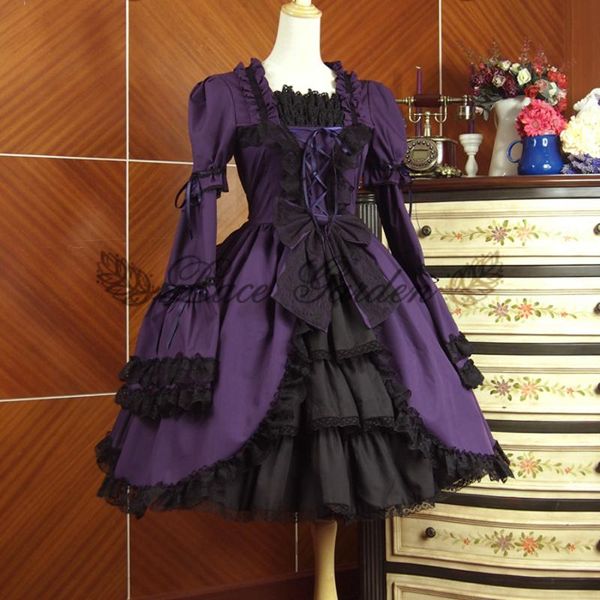 casual dresses summer women victorian lolita dress ladies evening party bandage lace ruffled gothic connection sleeves costume, Black;gray
casual dresses summer women victorian lolita dress ladies evening party bandage lace ruffled gothic connection sleeves costume, Black;gray