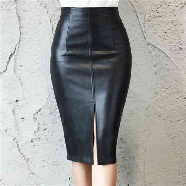 pu leather midi autumn womens skirts winter package hip front or back slit pencil, Black
pu leather midi autumn womens skirts winter package hip front or back slit pencil, Black