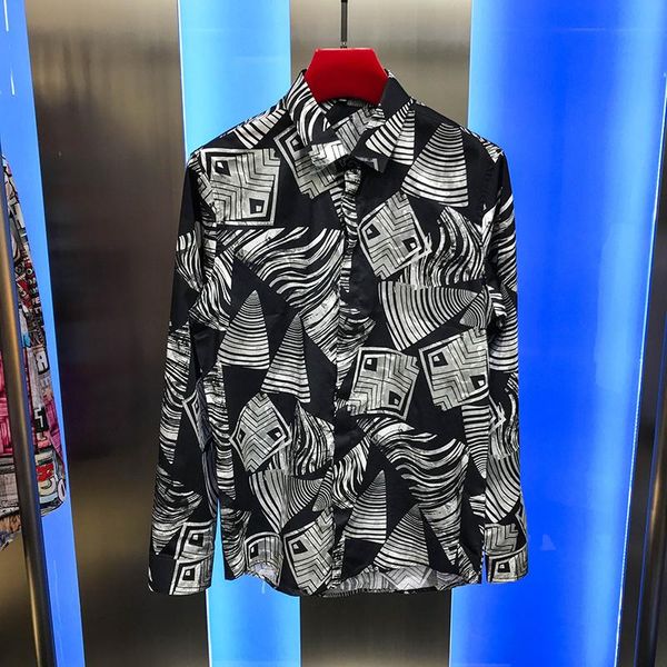 sw03179 fashion men's shirts 2021 runway european design party style men's clothing, White;black
sw03179 fashion men's shirts 2021 runway european design party style men's clothing, White;black