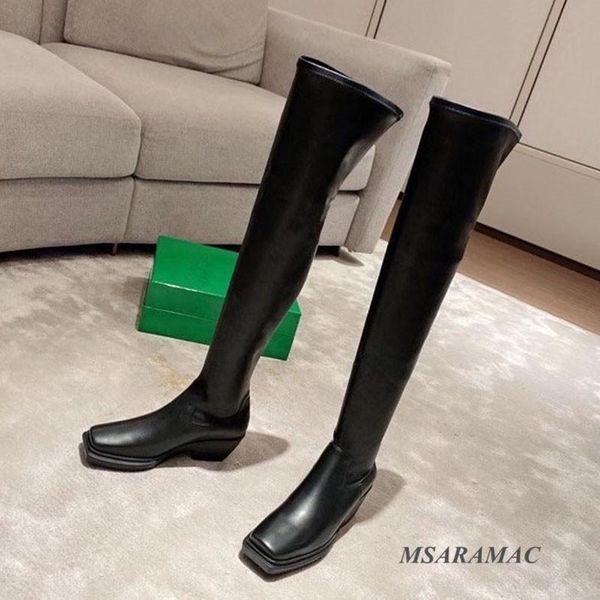 boots square toe elastic sock stretch leather ladies thigh high extra long winter party shoes women, Black
boots square toe elastic sock stretch leather ladies thigh high extra long winter party shoes women, Black
