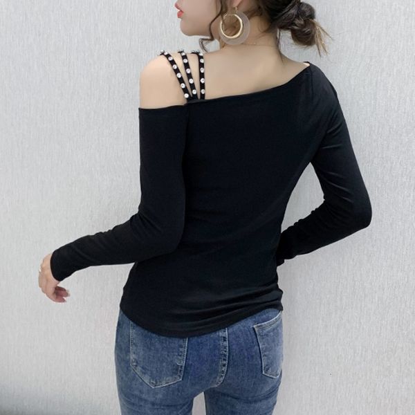 2021 new fall winter clothing women european style t-shirt skew collar off shoulder diamonds ropa mujer cotton tees t08531l 2fng, White
2021 new fall winter clothing women european style t-shirt skew collar off shoulder diamonds ropa mujer cotton tees t08531l 2fng, White