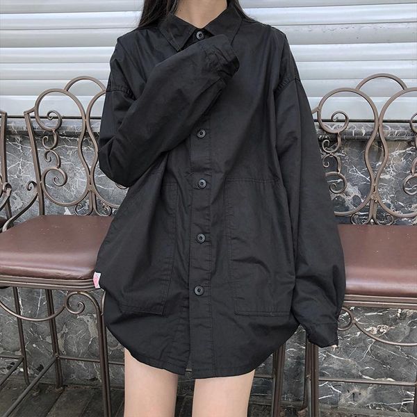 women's blouses & shirts 3 colors solid color shirt outwear black coats bf style big pocket long sleeve womens and blouse 2021 (x984), White
women's blouses & shirts 3 colors solid color shirt outwear black coats bf style big pocket long sleeve womens and blouse 2021 (x984), White
