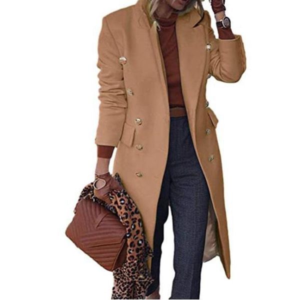 women's wool & blends autumn winter 2021 women jackets lapel coats solid double breasted ladies knee length coat womens plus size overc, Black
women's wool & blends autumn winter 2021 women jackets lapel coats solid double breasted ladies knee length coat womens plus size overc, Black