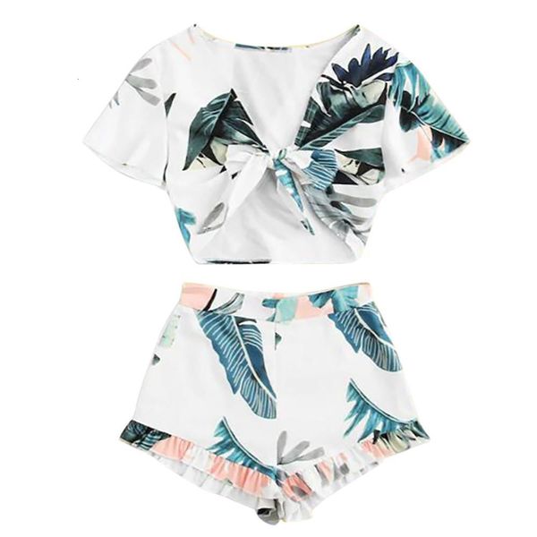 jaycosin women clothes set summer leaves print two piece set v-neck short sleeve strap and short pants ladies outfits, Gray
jaycosin women clothes set summer leaves print two piece set v-neck short sleeve strap and short pants ladies outfits, Gray