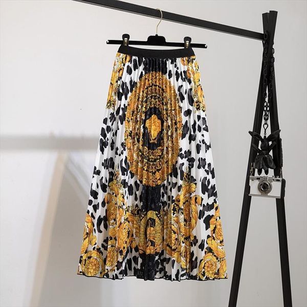 brand print pleated high waisted womens skirt strechy mid calf cartoon girls party rok jupe femme summer, Black
brand print pleated high waisted womens skirt strechy mid calf cartoon girls party rok jupe femme summer, Black