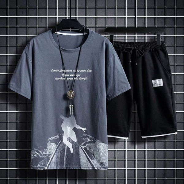 sports short casual shorts men's suit t-shirt summer printed korean half sleeve set price, Gray
sports short casual shorts men's suit t-shirt summer printed korean half sleeve set price, Gray