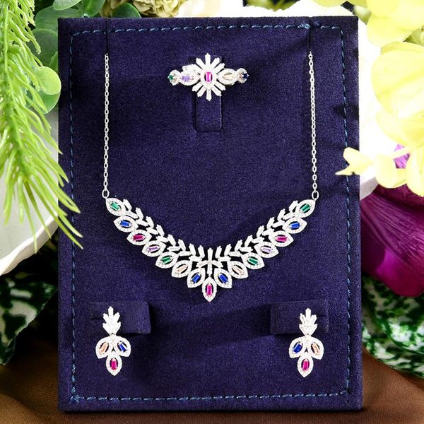 earrings & necklace godki spring multicolor collection 3pcs flower jewelry sets for women wedding party cubic zircon dubai bridal set, Silver
earrings & necklace godki spring multicolor collection 3pcs flower jewelry sets for women wedding party cubic zircon dubai bridal set, Silver