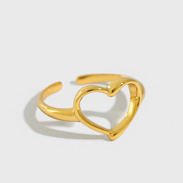 cluster rings 925 sterling silver hollow heart open for women korea lady student fine jewelry flyleaf, Golden;silver
cluster rings 925 sterling silver hollow heart open for women korea lady student fine jewelry flyleaf, Golden;silver