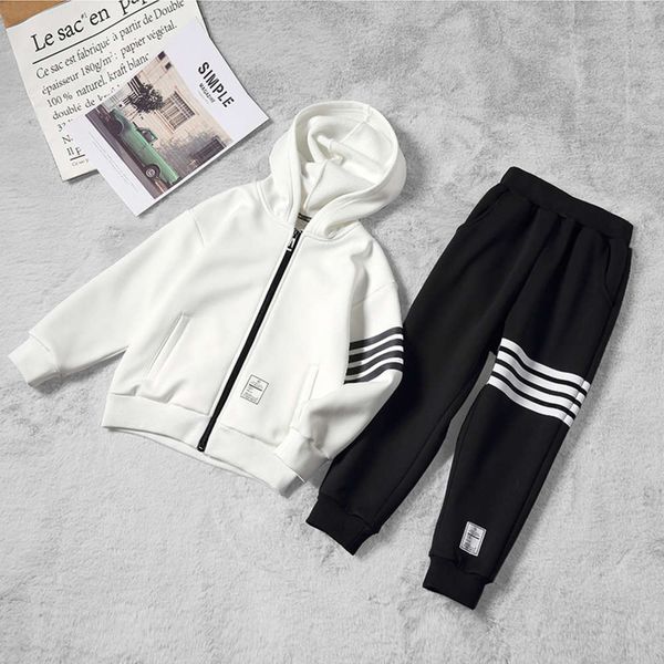 boy's autumn spring and suit, White