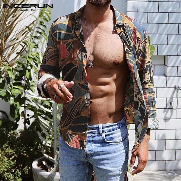 incerun men casual shirt printed streetwear long sleeve lapel fashion vacation blouse 2019 hawaiian shirts camisas hombre s-3xl1, White;black 
incerun men casual shirt printed streetwear long sleeve lapel fashion vacation blouse 2019 hawaiian shirts camisas hombre s-3xl1, White;black