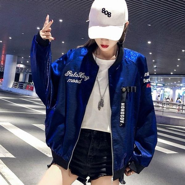 women's jackets 2021 spring and autumn bright embroidery hip hop baseball jacket female student loose harajuku bf, Black;brown
women's jackets 2021 spring and autumn bright embroidery hip hop baseball jacket female student loose harajuku bf, Black;brown