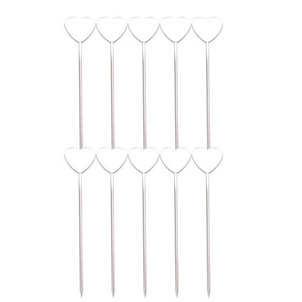 10 pcs 304 stainless steel sticks reusable heart shaped cocktail picks fruit dessert picks for dinner party bbq (silver)
10 pcs 304 stainless steel sticks reusable heart shaped cocktail picks fruit dessert picks for dinner party bbq (silver)