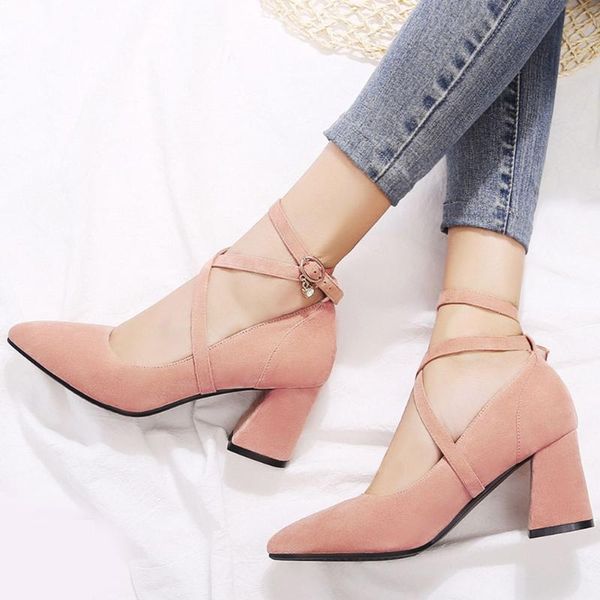 dress shoes 2021 woman big size 43 elegant pointed toe square high heels cross strap office lady pumps, Black
dress shoes 2021 woman big size 43 elegant pointed toe square high heels cross strap office lady pumps, Black