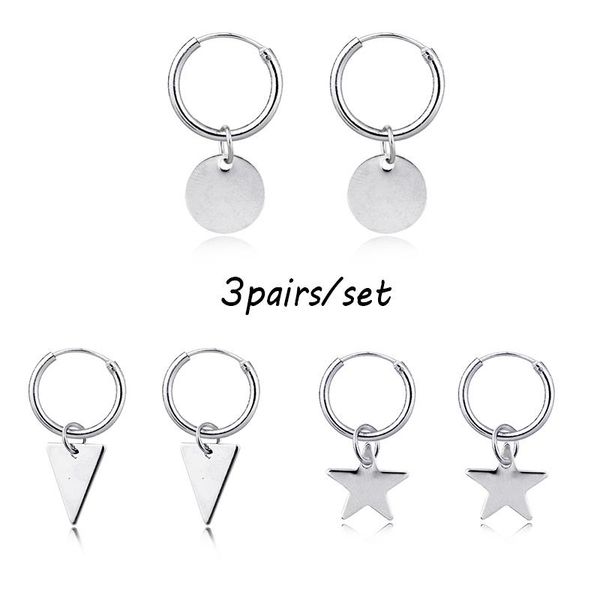 hoop & huggie 3pairs women earrings set minimalist simple round star triangle earring geometric endless circle ear jewelry, Golden;silver
hoop & huggie 3pairs women earrings set minimalist simple round star triangle earring geometric endless circle ear jewelry, Golden;silver