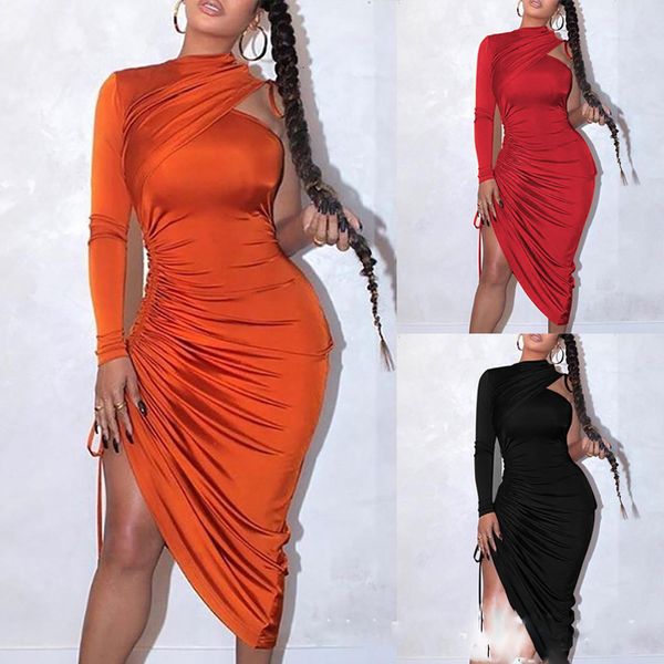 new one shoulder bandage shirring dress drawstring ruched long sleeve mid calf party nightclub dresses 6wam, White;black
new one shoulder bandage shirring dress drawstring ruched long sleeve mid calf party nightclub dresses 6wam, White;black
