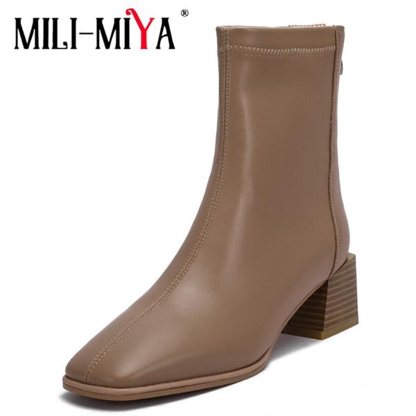 boots mili-miya arrival fashion women ankle thick high heels square toe solid color zipper elegantquare daily wild shoes, Black
boots mili-miya arrival fashion women ankle thick high heels square toe solid color zipper elegantquare daily wild shoes, Black