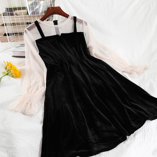 2021 spring fresh arrivals long sleeve false seam two high fashion waistline female velvet bottomed mini i5ji, Black;gray
2021 spring fresh arrivals long sleeve false seam two high fashion waistline female velvet bottomed mini i5ji, Black;gray