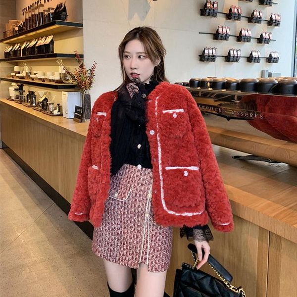 women's fur & faux korean fashion elegant sweet short coats women small fragrant wind casual loose lamb wool jackets soft plush overcoa, Black
women's fur & faux korean fashion elegant sweet short coats women small fragrant wind casual loose lamb wool jackets soft plush overcoa, Black