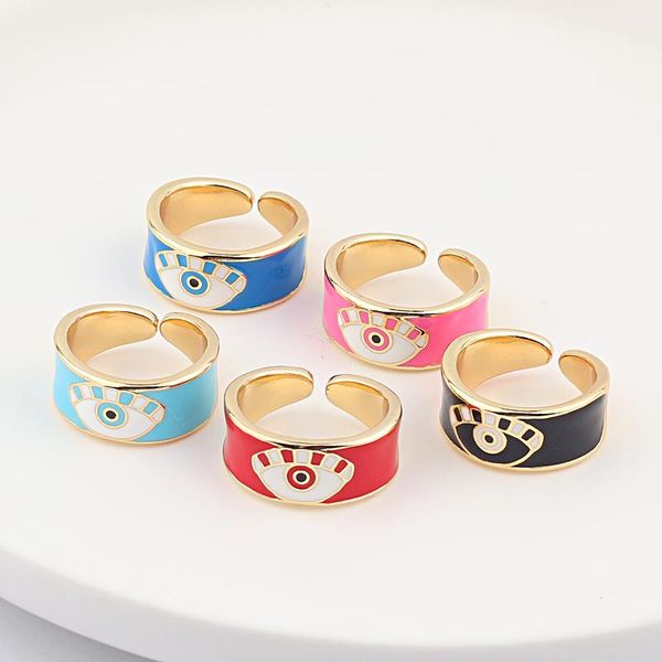 cluster rings drop white pink blue enamel cute lovely turkish evil eye wide gold color eternity band for women jewelry gift, Golden;silver
cluster rings drop white pink blue enamel cute lovely turkish evil eye wide gold color eternity band for women jewelry gift, Golden;silver
