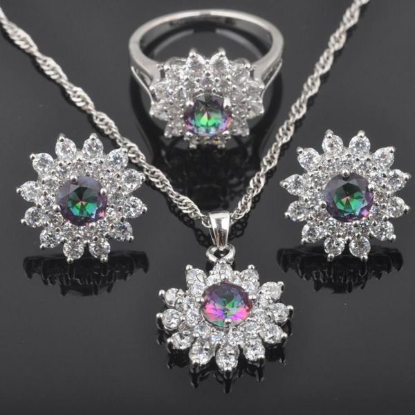 earrings & necklace christmas gift rainbow zircon women's silver color jewelry sets pendant rings qz0468
earrings & necklace christmas gift rainbow zircon women's silver color jewelry sets pendant rings qz0468