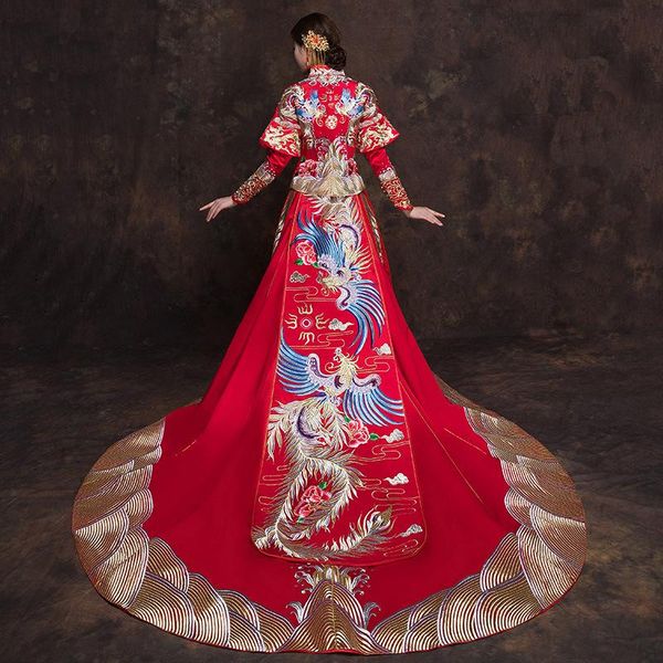 ethnic clothing red embroidery phoenix chinese traditional wedding dress classic mandarin collar cheongsam marriage suit qipao ancient vesti
ethnic clothing red embroidery phoenix chinese traditional wedding dress classic mandarin collar cheongsam marriage suit qipao ancient vesti
