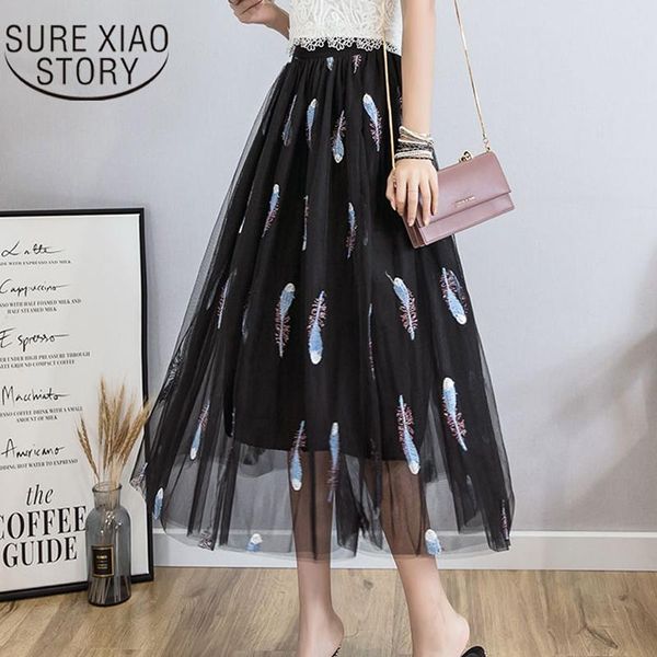 skirts 2021 spring and summer lace mesh korean embroidery tulle midi women elegant black tutu party skirt faldas 9588
skirts 2021 spring and summer lace mesh korean embroidery tulle midi women elegant black tutu party skirt faldas 9588