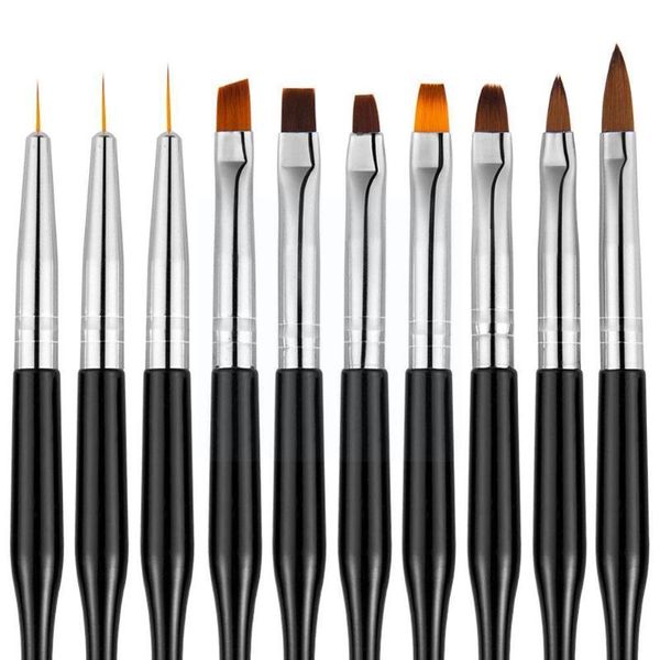 nail brushes 10-piece brush set nylon hair material different polished painting design sizes gel g6e0, Yellow
nail brushes 10-piece brush set nylon hair material different polished painting design sizes gel g6e0, Yellow