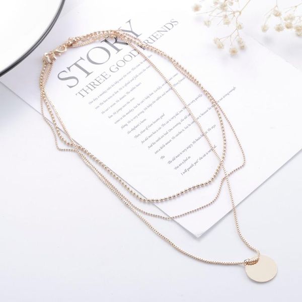 three layer necklace coin ladies geometric necklace jewelry women korean temperament party metal jewelry accessories new, Silver
three layer necklace coin ladies geometric necklace jewelry women korean temperament party metal jewelry accessories new, Silver