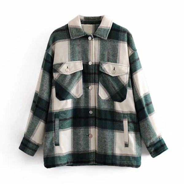 women's jackets stylish pockets oversized plaid jacket coat women fashion lapel collar long sleeve loose outerwear chic, Black;brown
women's jackets stylish pockets oversized plaid jacket coat women fashion lapel collar long sleeve loose outerwear chic, Black;brown