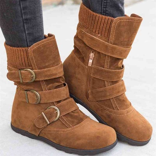 winter women sock snow boots faux suede slim buckle strap zipper platform mid-calf flats heel ladies shoes botines mujer 860w 210619, Black
winter women sock snow boots faux suede slim buckle strap zipper platform mid-calf flats heel ladies shoes botines mujer 860w 210619, Black