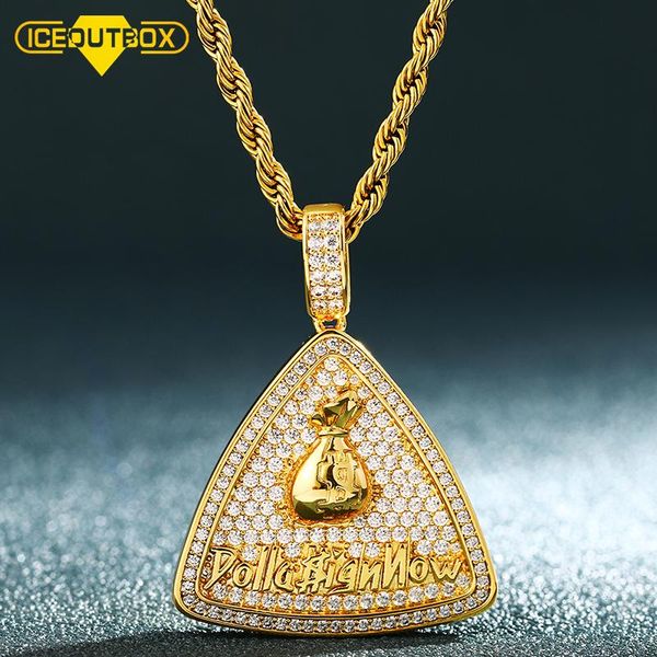 pendant necklaces iceoutbox full of crystal triangle with money bag symbol cubic zircon men's hip hop jewelry rock rap fashion, Silver
pendant necklaces iceoutbox full of crystal triangle with money bag symbol cubic zircon men's hip hop jewelry rock rap fashion, Silver