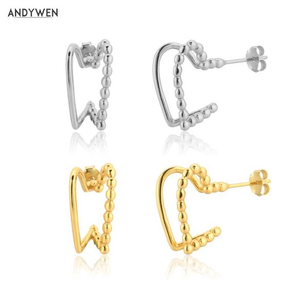 hoop & huggie andywen 925 sterling silver heart piercing women two line beads earring luxury wedding loops jewelry fashion, Golden;silver
hoop & huggie andywen 925 sterling silver heart piercing women two line beads earring luxury wedding loops jewelry fashion, Golden;silver