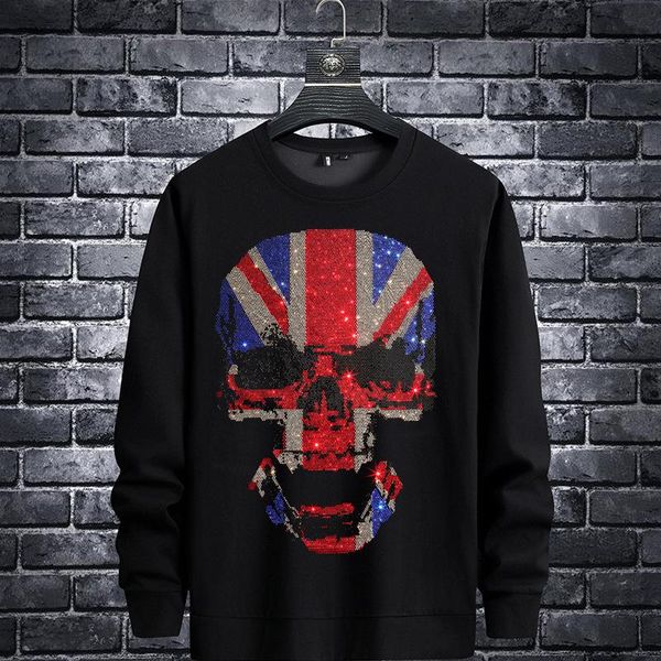 men's hoodies & sweatshirts men colorful 2021 skull rhinestones hoodie fashion slim streetwear full rib sleeve o-neck pullover mens aut, Black
men's hoodies & sweatshirts men colorful 2021 skull rhinestones hoodie fashion slim streetwear full rib sleeve o-neck pullover mens aut, Black