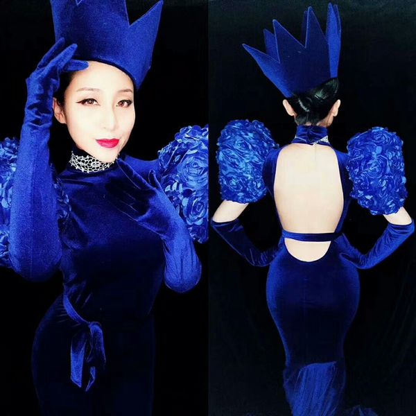 fashion blue dress women long train birthday dress stage costume prom evening celebrate performance tail dresses outfits, Black;red
fashion blue dress women long train birthday dress stage costume prom evening celebrate performance tail dresses outfits, Black;red