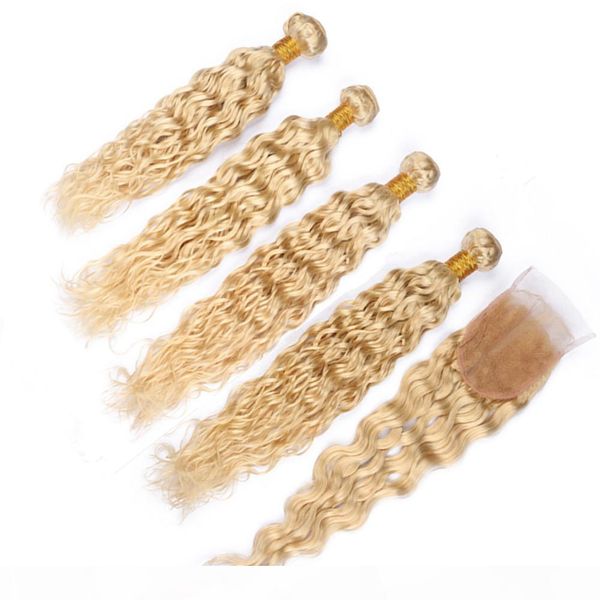 water wave #613 bleach blonde 4bundles indian virgin hair wefts with closure wet and wavy blonde 4x4 lace closure with human hair weaves, Black;brown
water wave #613 bleach blonde 4bundles indian virgin hair wefts with closure wet and wavy blonde 4x4 lace closure with human hair weaves, Black;brown
