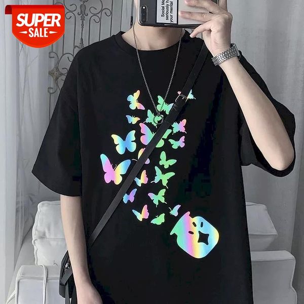 nicemix tshirt men clothes t shirt couple korean reflective butterfly print male loose t-shirt 2020 summer new black white #rt6c 
nicemix tshirt men clothes t shirt couple korean reflective butterfly print male loose t-shirt 2020 summer new black white #rt6c