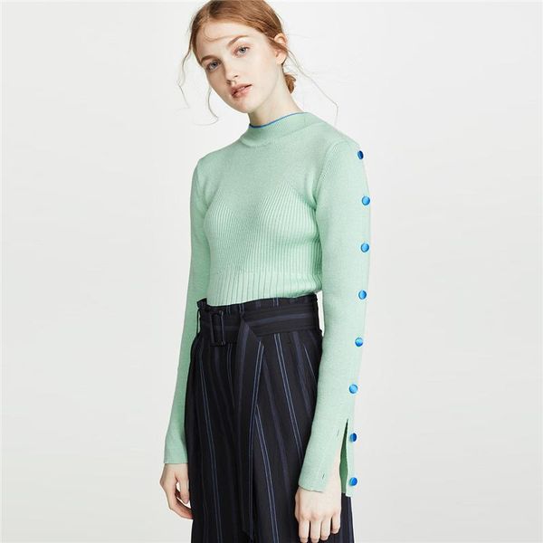 women's sweaters ellacey flare sleeve sweater woman winter 2021 green half turtleneck slim button split pullovers knitted, White;black
women's sweaters ellacey flare sleeve sweater woman winter 2021 green half turtleneck slim button split pullovers knitted, White;black