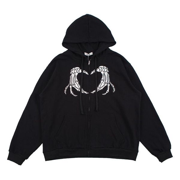 men's hoodies & sweatshirts skull hand sweetheart print zipper hooded black gray men and women terry oversize high street casual autumn
men's hoodies & sweatshirts skull hand sweetheart print zipper hooded black gray men and women terry oversize high street casual autumn
