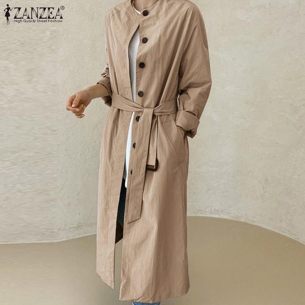 women's trench coats women casual o neck button belted coat 2021 autumn solid full sleeve zanzea fashion elegant long jackets office wo, Tan;black
women's trench coats women casual o neck button belted coat 2021 autumn solid full sleeve zanzea fashion elegant long jackets office wo, Tan;black